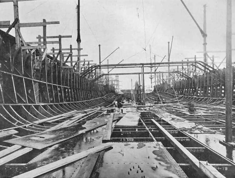 HMS Dreadnought second day after the keel being laid
