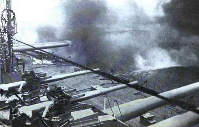H.M.S. Dreadnought firing a broadside