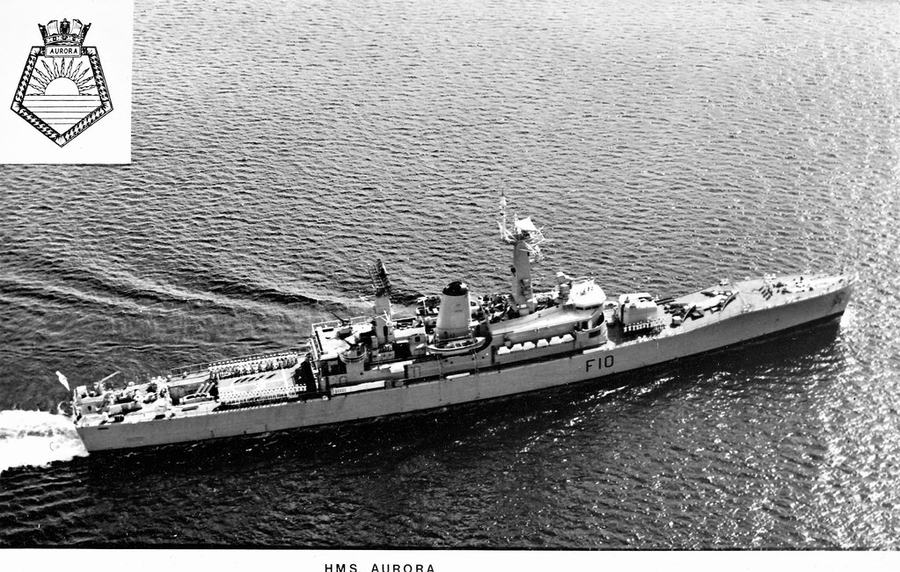 HMS Aurora (F10) at sea