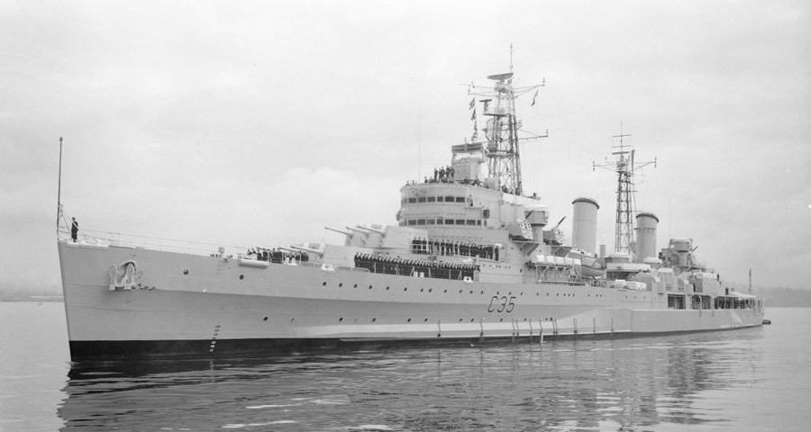 HMS Belfast (C35) port bow view