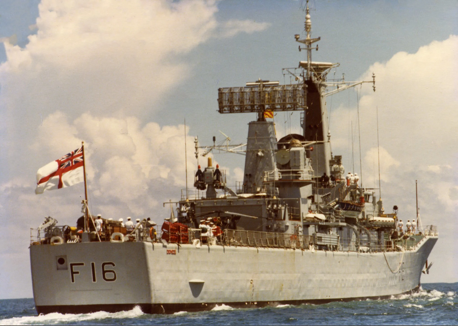 HMS Diomede (F16) starboard quarter view