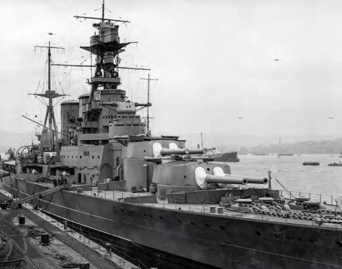 HMS Hood alongside