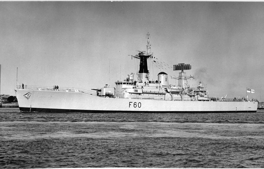 HMS Jupiter (F60) with 4.5 turret
