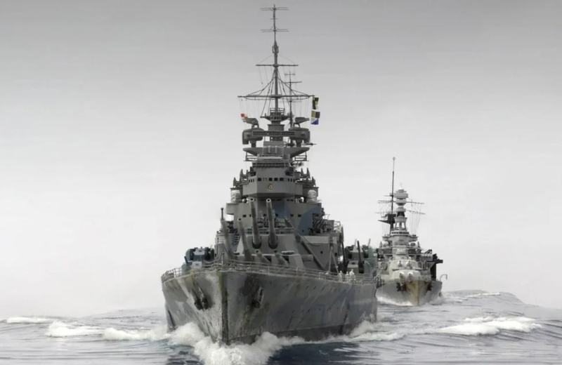 HMS Prince of Wales (53) head on view