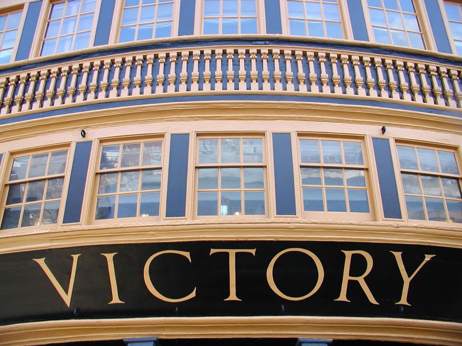 HMS Victory name at Portsmouth, England. 3rd October 2006. Photo credit Stephen D. Yardley