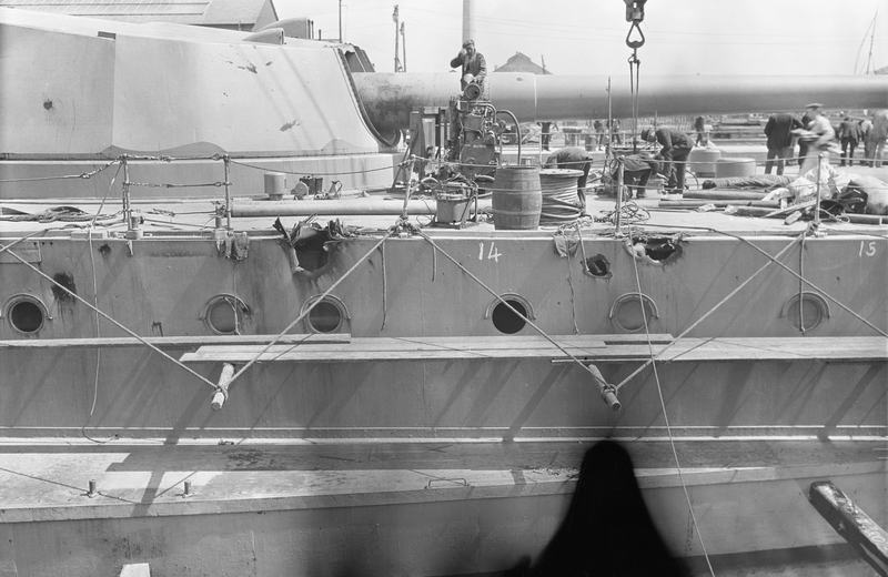 HMS Warspite (03) action damage after the Battle of Jutland
