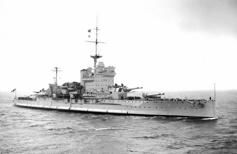 HMS Warspite (03) at sea