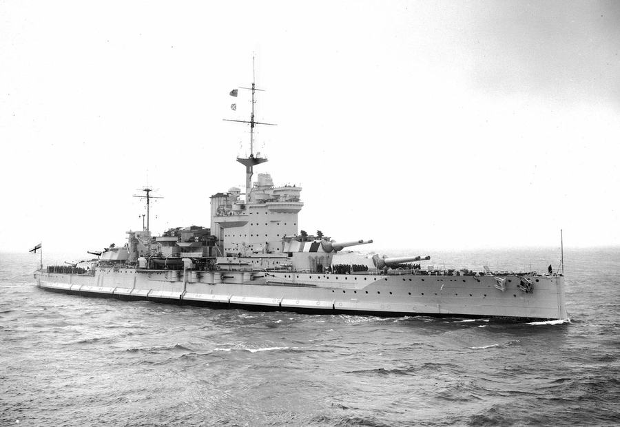 HMS Warspite (03) at sea