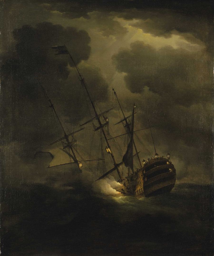 Loss of HMS Victory, 4 October 1744, by Peter Monamy