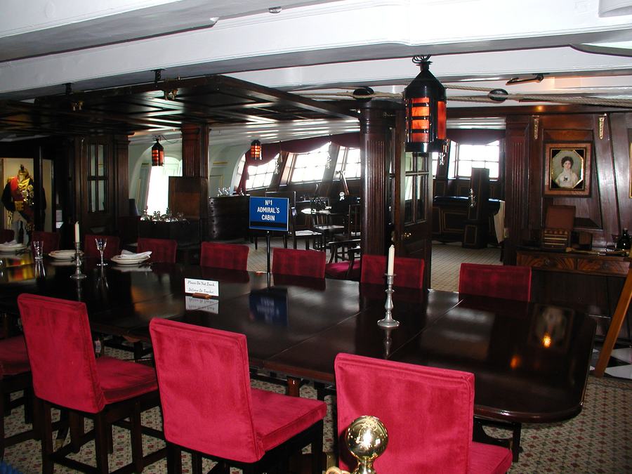 HMS Victory's Admiral's cabin. Photo credit Stephen D. Yardley