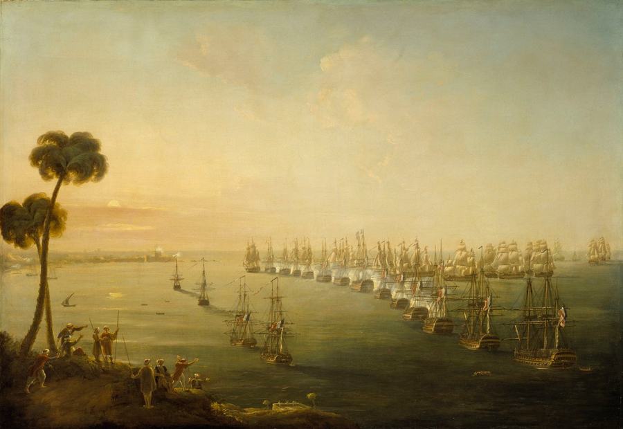 The Battle of the Nile, 1 August 1798 by Nicholas Pocock 1808